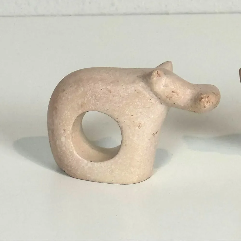 4 Soapstone Jungle Animal Napkin Rings